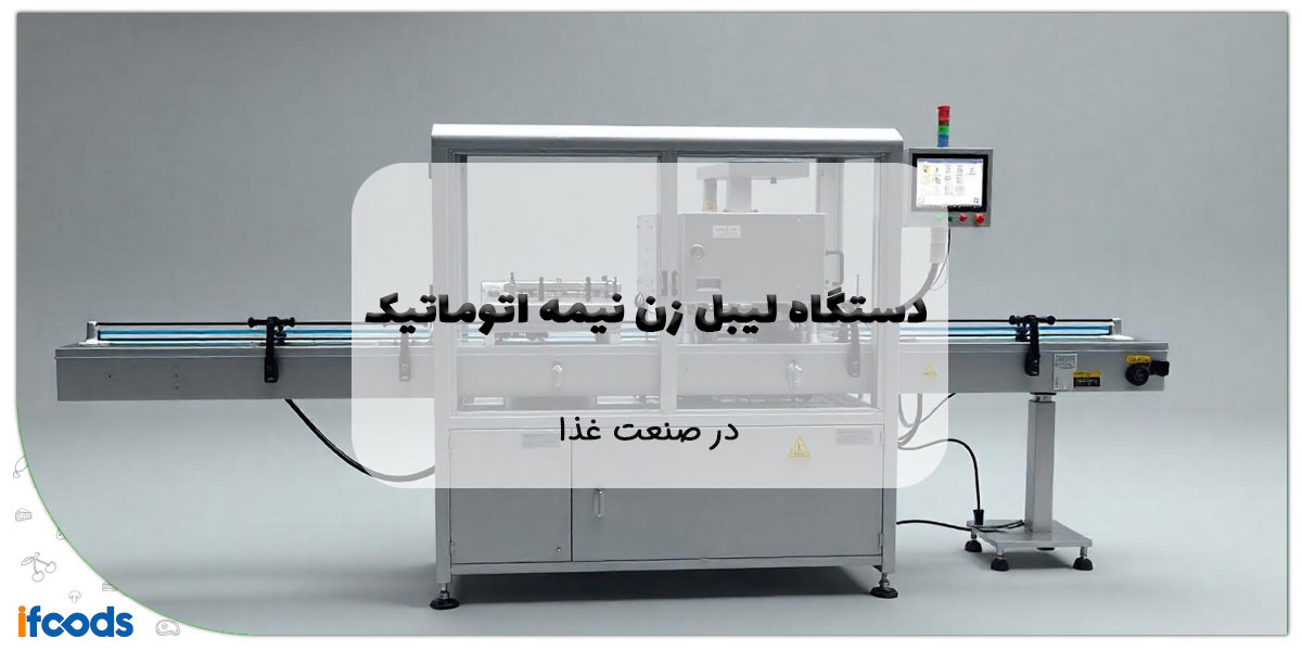 این تصویر دستگاه لیبل زن نیمه اتوماتیک است