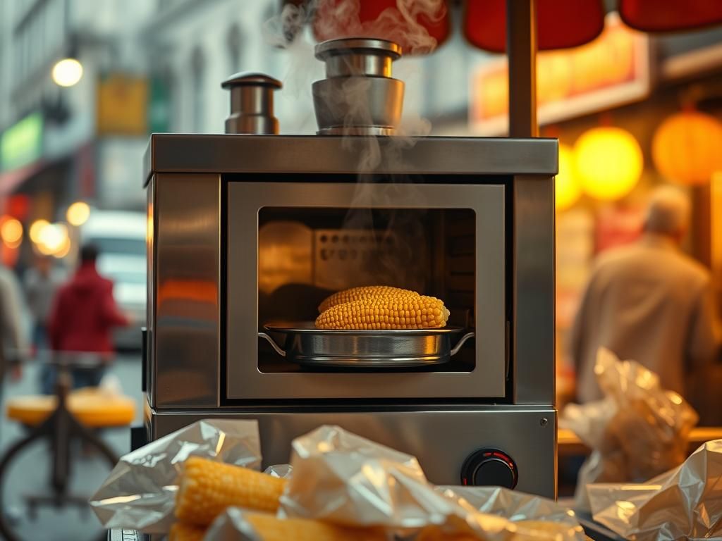 عکس دستگاه بلال تنوری کوچک: راهنمای جامع خرید و فرصت‌های کسب‌وکار پر سود با کمپیر