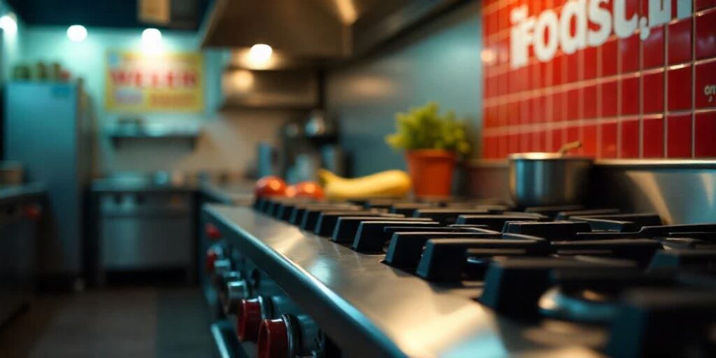 عکس اجاق گاز صنعتی برای فست فود: بهترین انتخاب برای سرعت و کیفیت