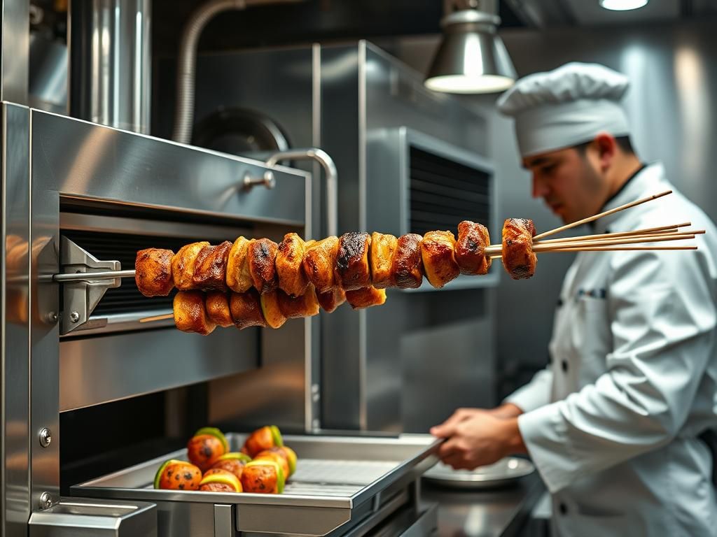 عکس دستگاه کباب سیخ کن در کرج؛ بهترین کیفیت برای رستوران شما