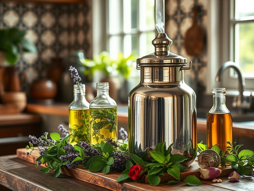 عکس دستگاه عرق‌گیری خانگی گیاهان دارویی: راهنمای جامع تولید