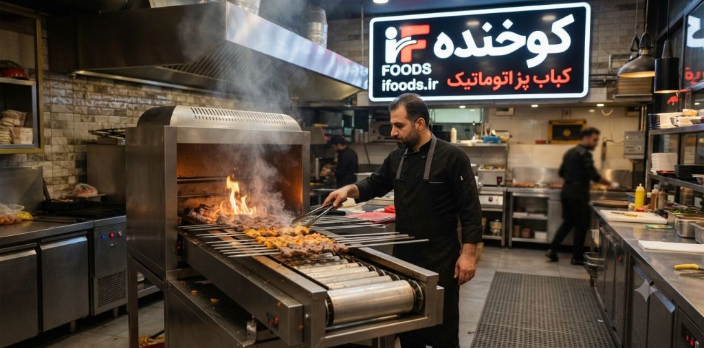 کباب پز ریلی صنعتی: انقلابی در پخت کبابهای باکیفیت و با حجم بالا برای آشپزخانههای مدرن 4 عکس کباب پز ریلی صنعتی: انقلابی در پخت کبابهای باکیفیت و با حجم بالا برای آشپزخانههای مدرن